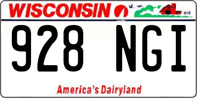 WI license plate 928NGI