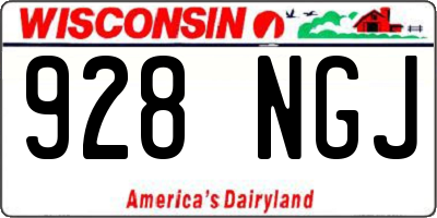 WI license plate 928NGJ