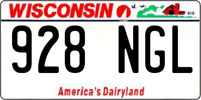 WI license plate 928NGL