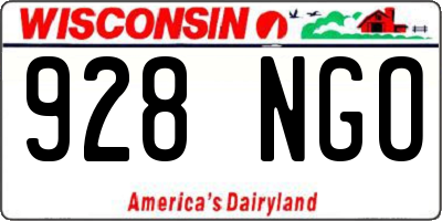 WI license plate 928NGO