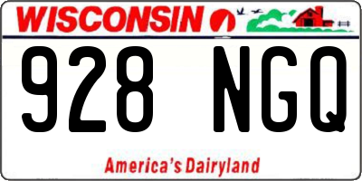WI license plate 928NGQ