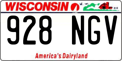 WI license plate 928NGV