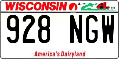 WI license plate 928NGW