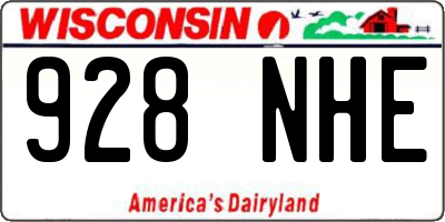 WI license plate 928NHE