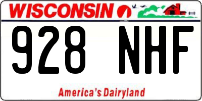 WI license plate 928NHF