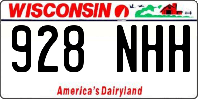 WI license plate 928NHH