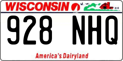 WI license plate 928NHQ