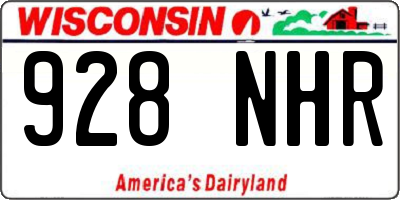 WI license plate 928NHR