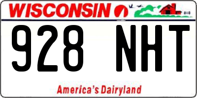 WI license plate 928NHT