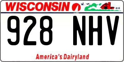 WI license plate 928NHV