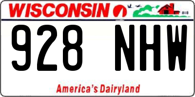 WI license plate 928NHW