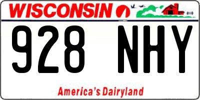 WI license plate 928NHY