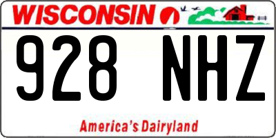 WI license plate 928NHZ