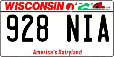 WI license plate 928NIA