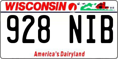 WI license plate 928NIB