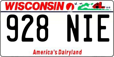 WI license plate 928NIE