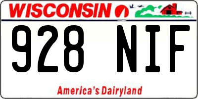 WI license plate 928NIF