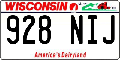 WI license plate 928NIJ