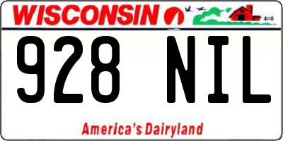 WI license plate 928NIL