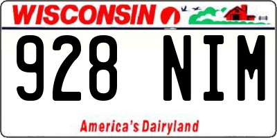 WI license plate 928NIM