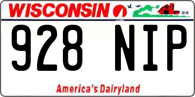 WI license plate 928NIP