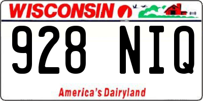 WI license plate 928NIQ