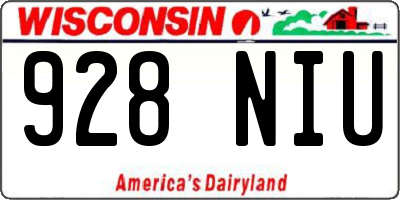 WI license plate 928NIU