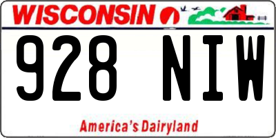 WI license plate 928NIW