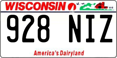 WI license plate 928NIZ