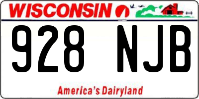 WI license plate 928NJB