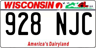 WI license plate 928NJC