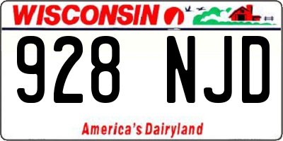 WI license plate 928NJD