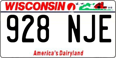 WI license plate 928NJE