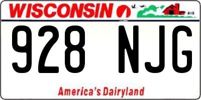 WI license plate 928NJG