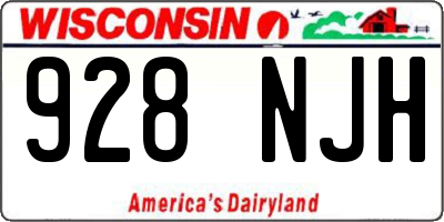WI license plate 928NJH