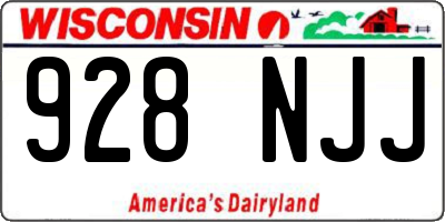 WI license plate 928NJJ