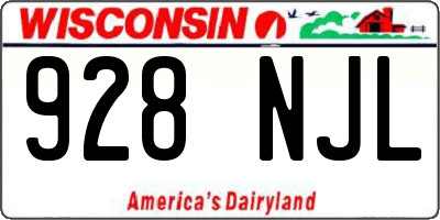 WI license plate 928NJL