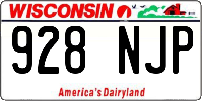 WI license plate 928NJP