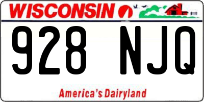 WI license plate 928NJQ