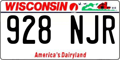 WI license plate 928NJR