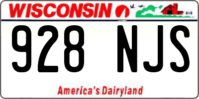 WI license plate 928NJS
