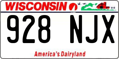 WI license plate 928NJX