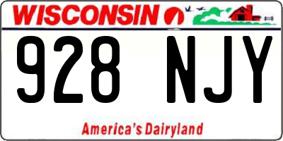 WI license plate 928NJY