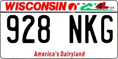 WI license plate 928NKG