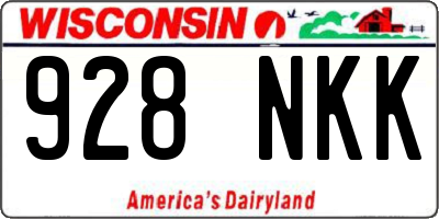 WI license plate 928NKK
