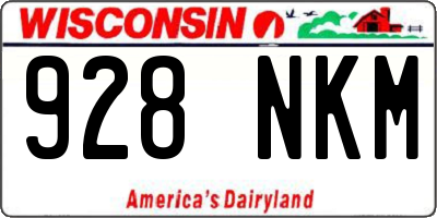 WI license plate 928NKM