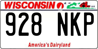 WI license plate 928NKP