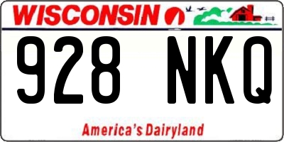 WI license plate 928NKQ