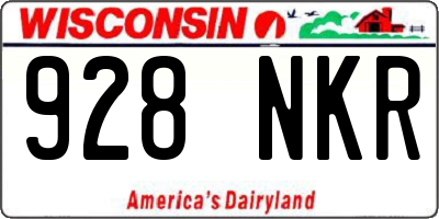 WI license plate 928NKR