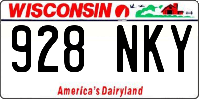 WI license plate 928NKY